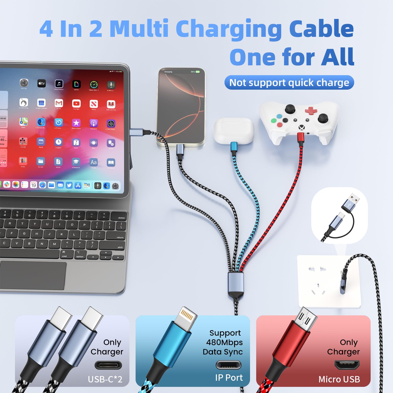 ジャンク充電ケーブル Amazon.co.jp: Jogrytece 4 in 2 USB A/C 充電ケーブル 複数のデバイス